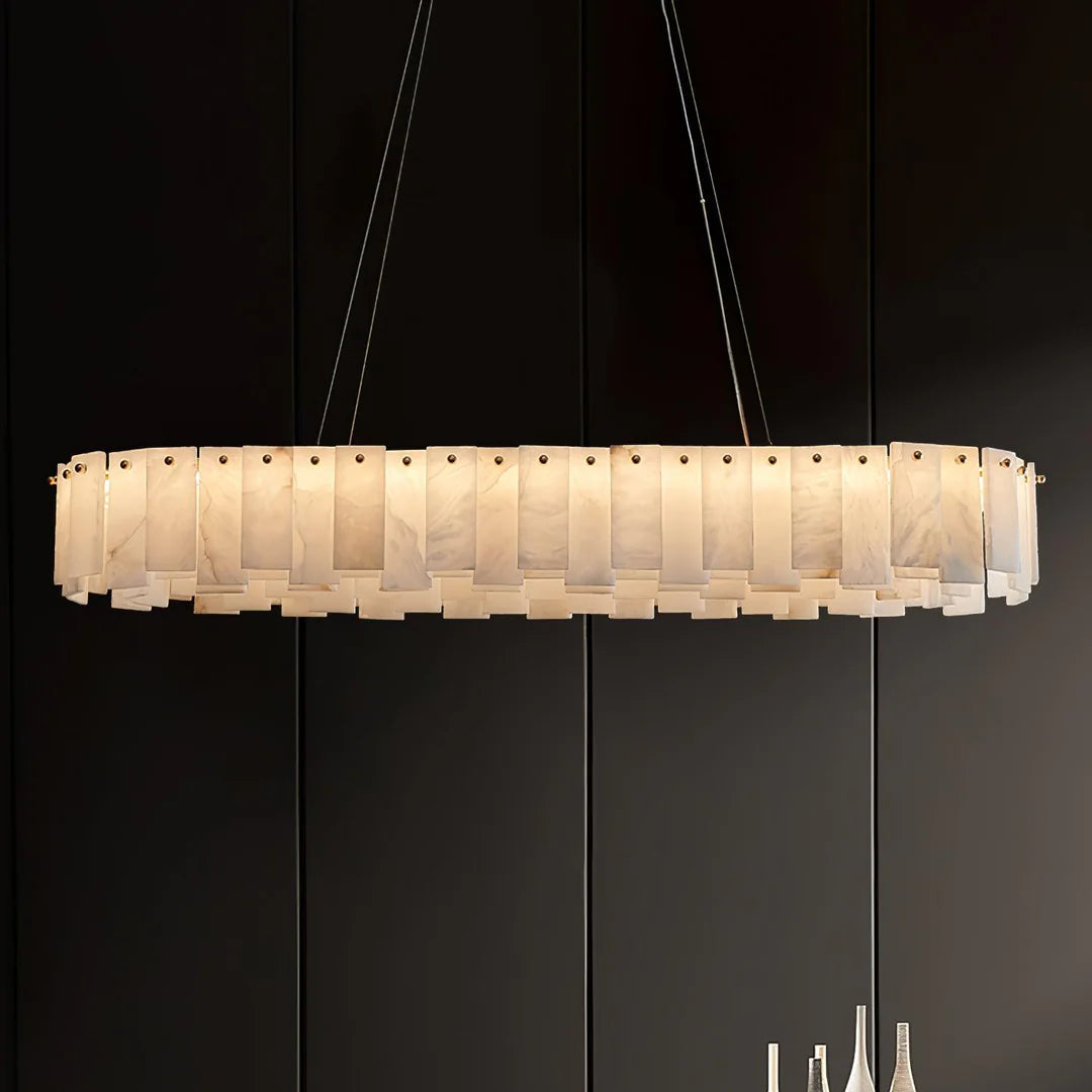 Dune Alabaster Tiered Round Chandelier
