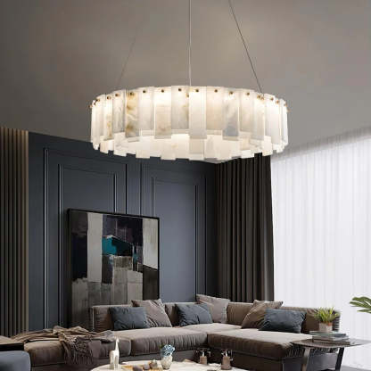 Dune Alabaster Tiered Round Chandelier