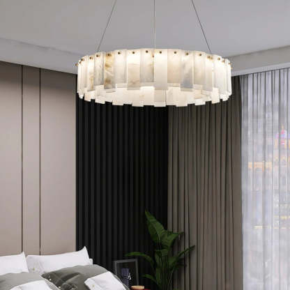 Dune Alabaster Tiered Round Chandelier