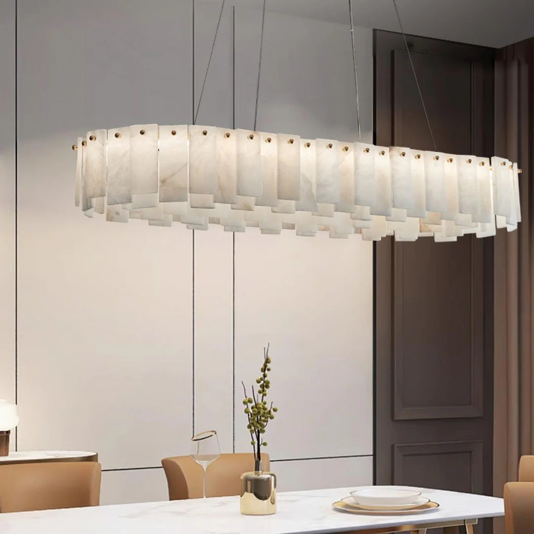 Dune Alabaster Tiered Round Chandelier