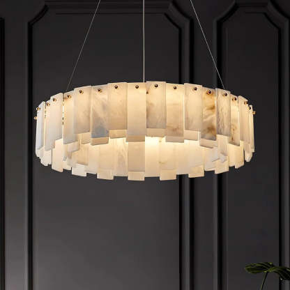Dune Alabaster Tiered Round Chandelier