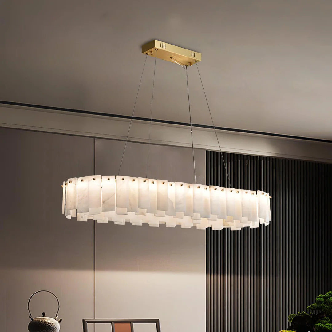 Dune Alabaster Tiered Round Chandelier