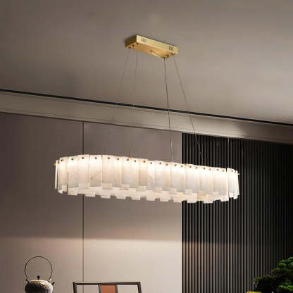 Dune Alabaster Tiered Round Chandelier