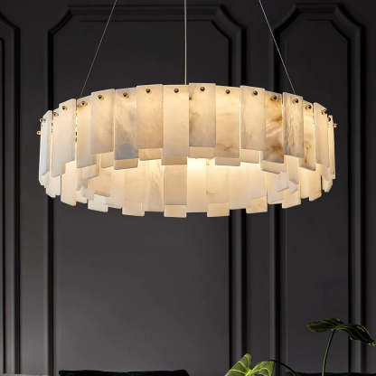 Dune Alabaster Tiered Round Chandelier