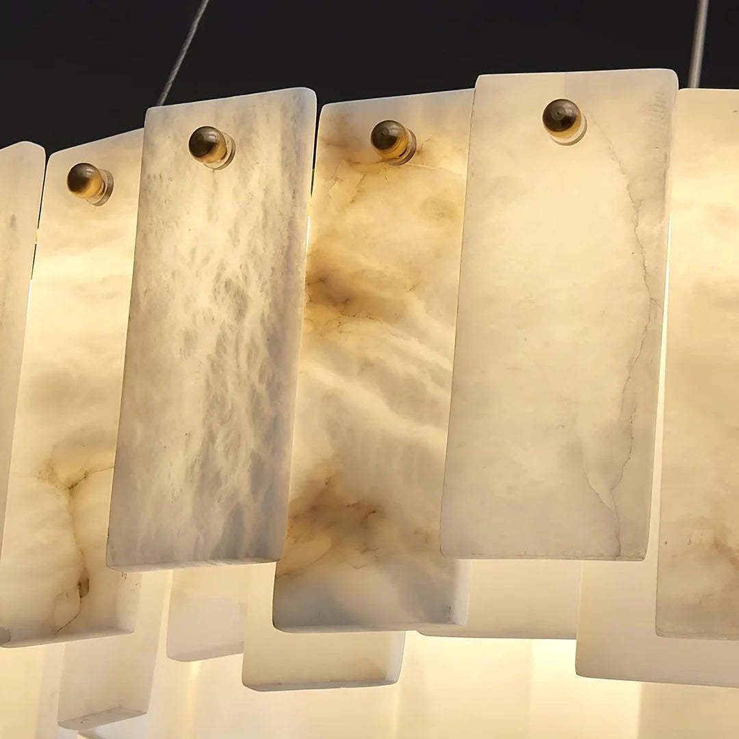 Dune Alabaster Tiered Round Chandelier