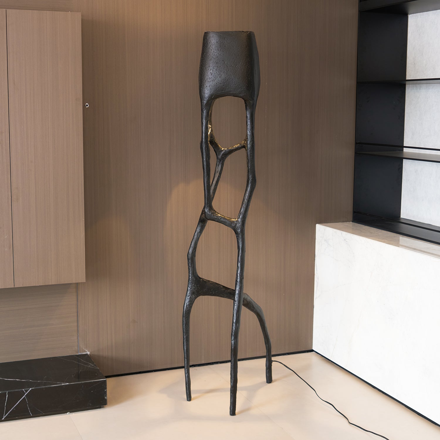 Retro Sculpted Metal Floor Lamp