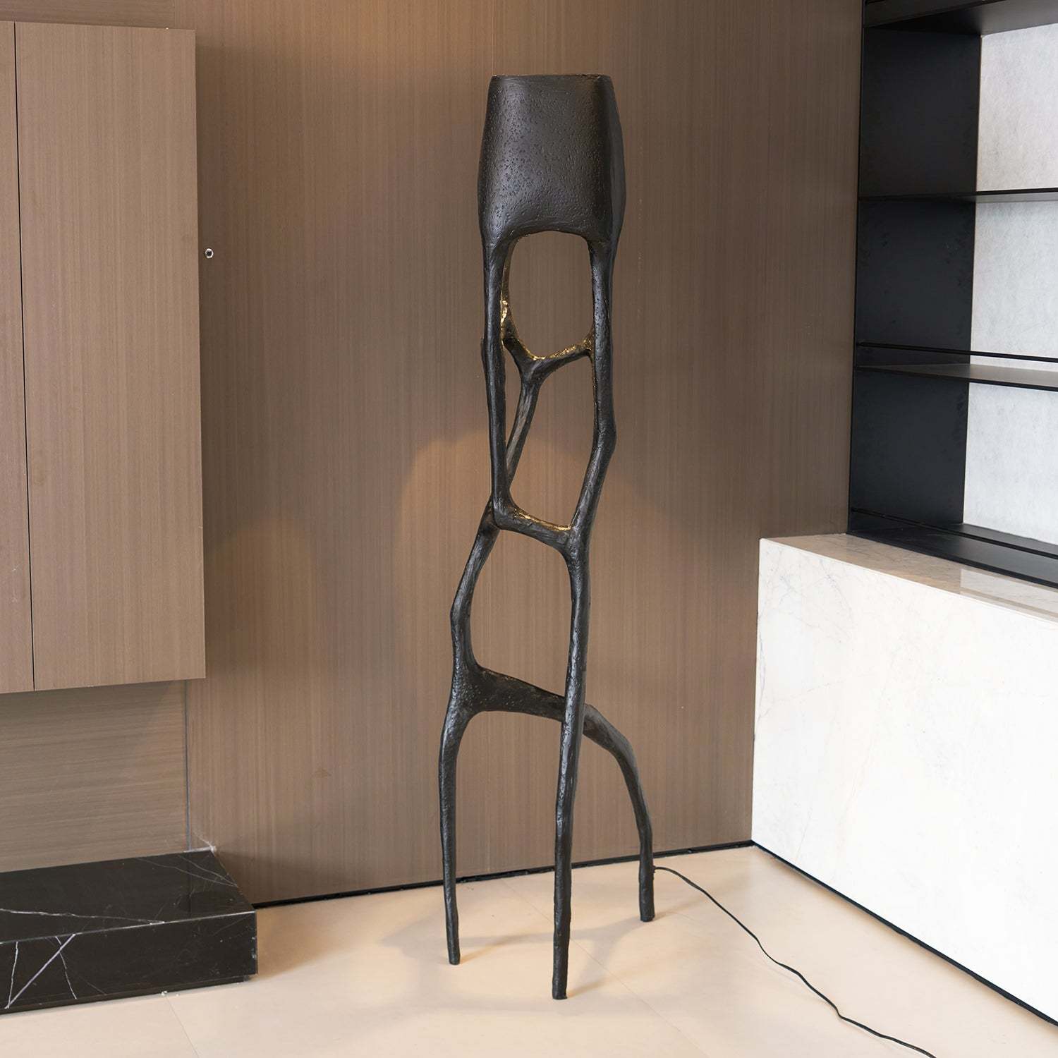 Retro Sculpted Metal Floor Lamp