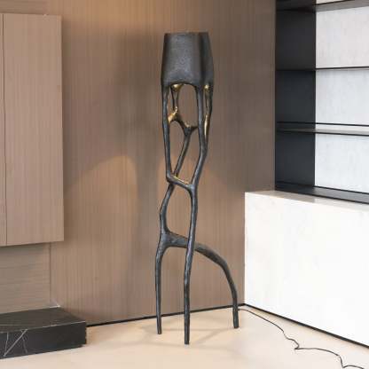 Retro Sculpted Metal Floor Lamp