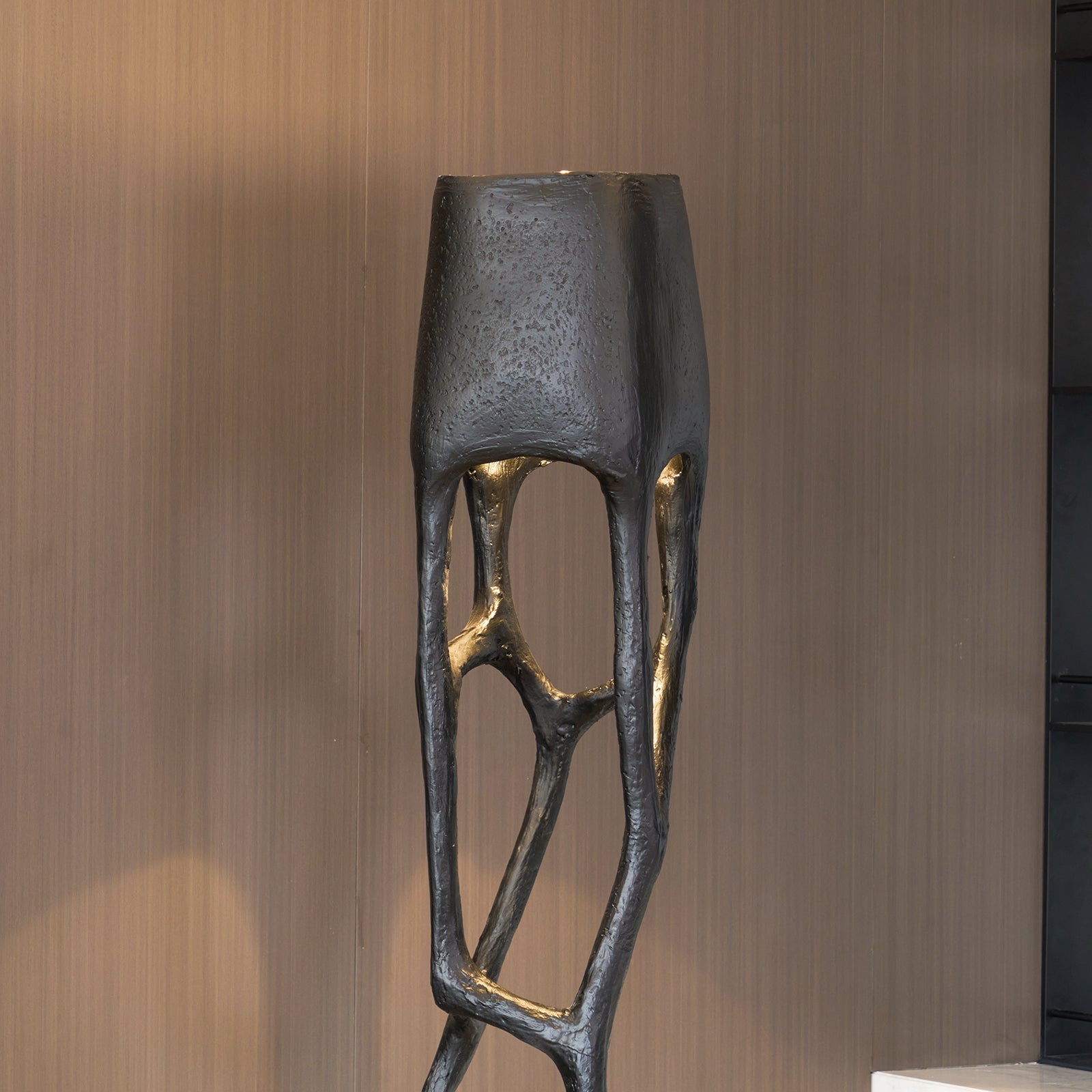 Retro Sculpted Metal Floor Lamp