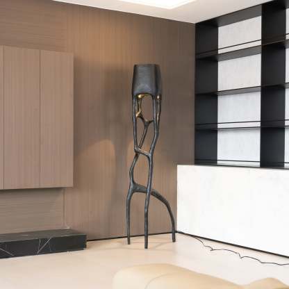Retro Sculpted Metal Floor Lamp
