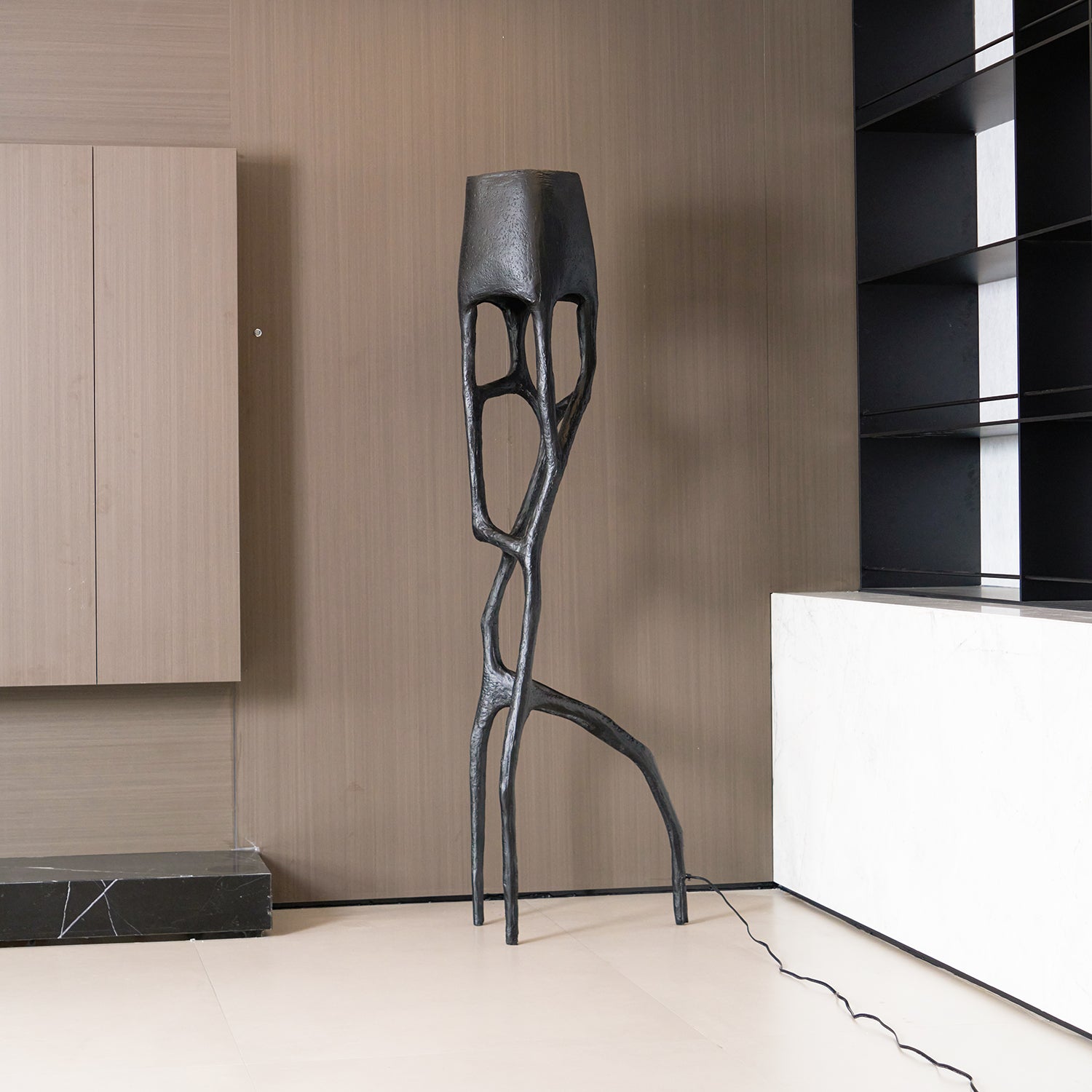 Retro Sculpted Metal Floor Lamp