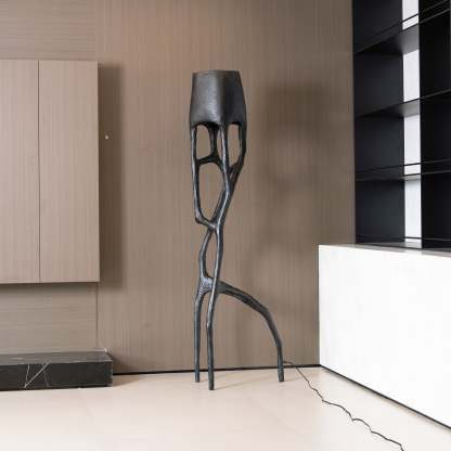 Retro Sculpted Metal Floor Lamp