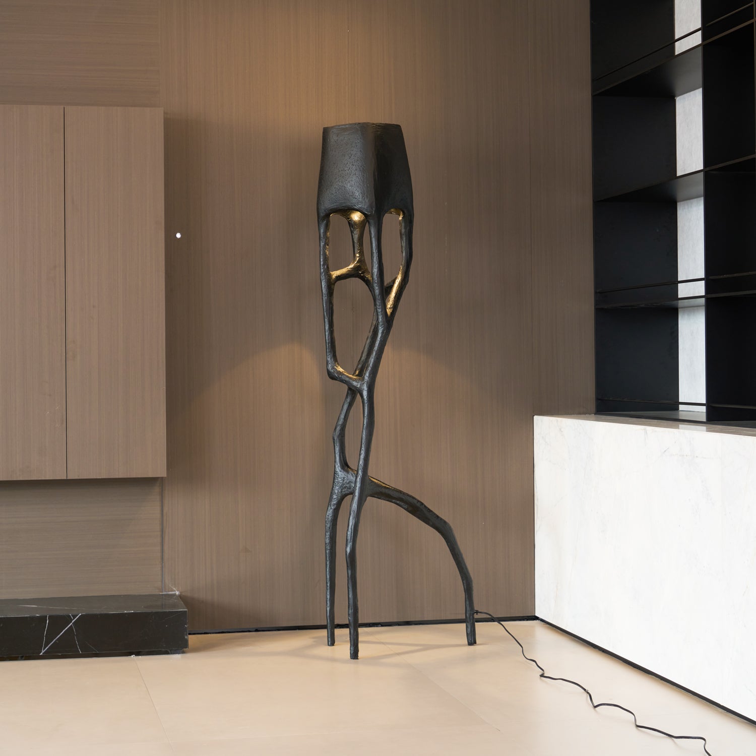 Retro Sculpted Metal Floor Lamp