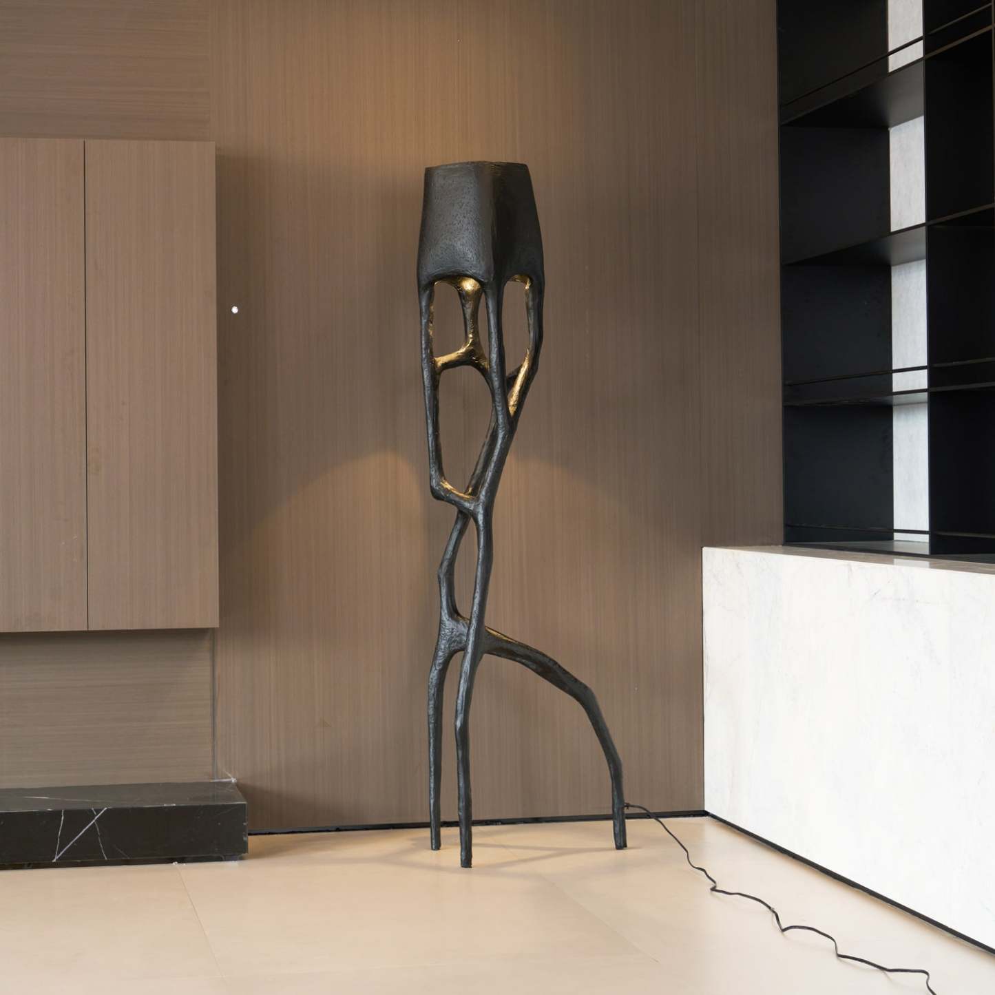 Retro Sculpted Metal Floor Lamp