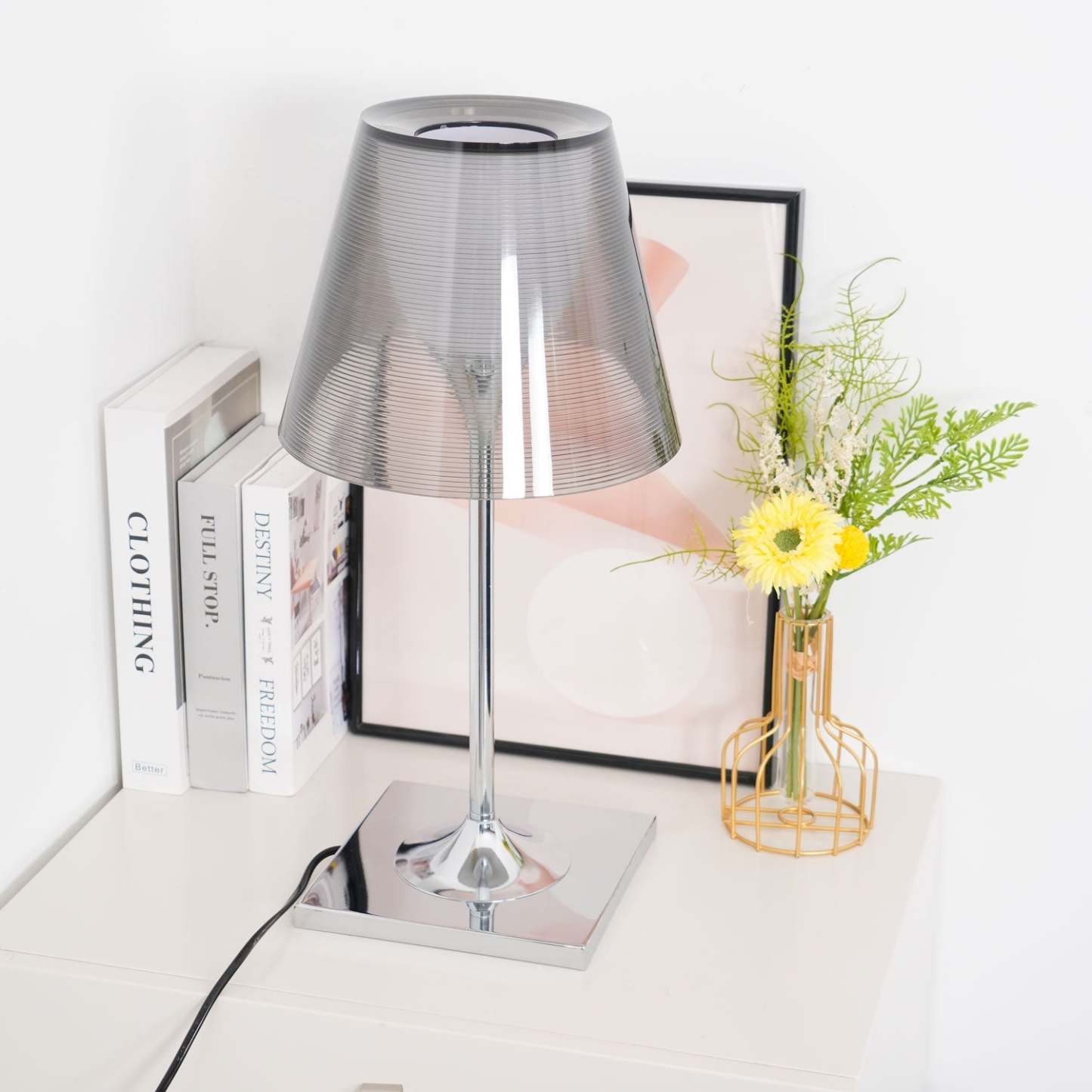 Axis Minimalist Glass Chrome Table Lamp