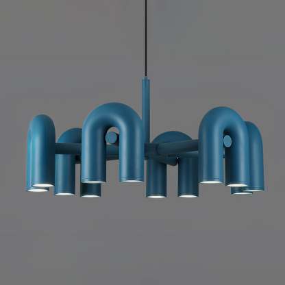 Retro Modular U-Shape Metal Chandelier