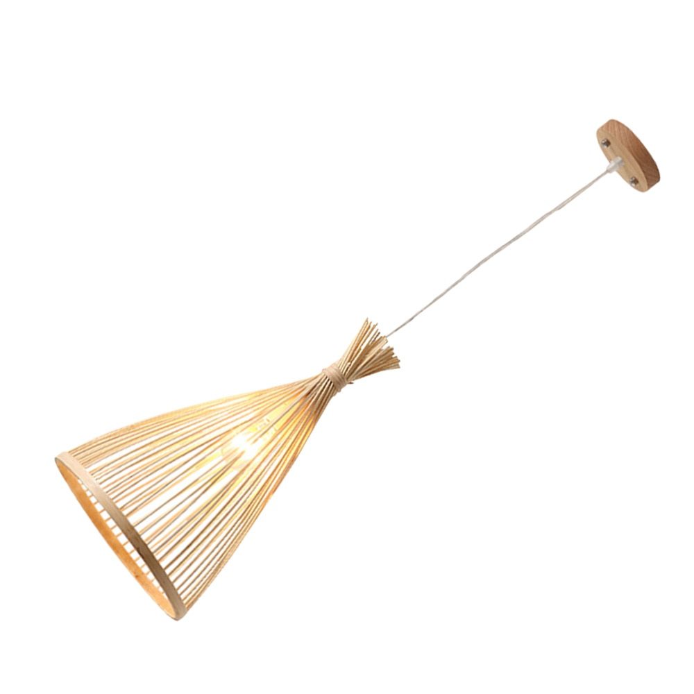 Muto Boho Natural Bambú Ratán Lámpara Colgante Para Comedor, Dormitorio
