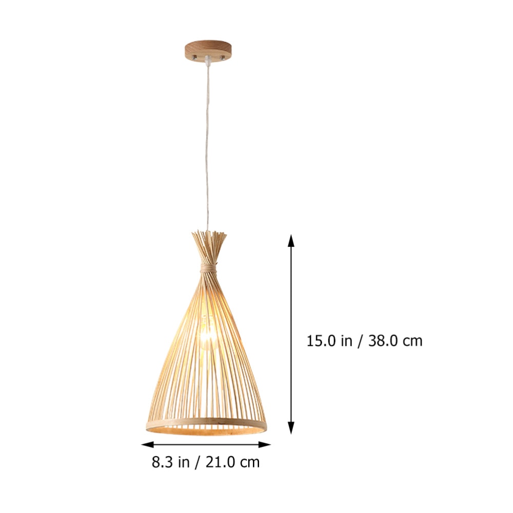 Muto Boho Natural Bambú Ratán Lámpara Colgante Para Comedor, Dormitorio