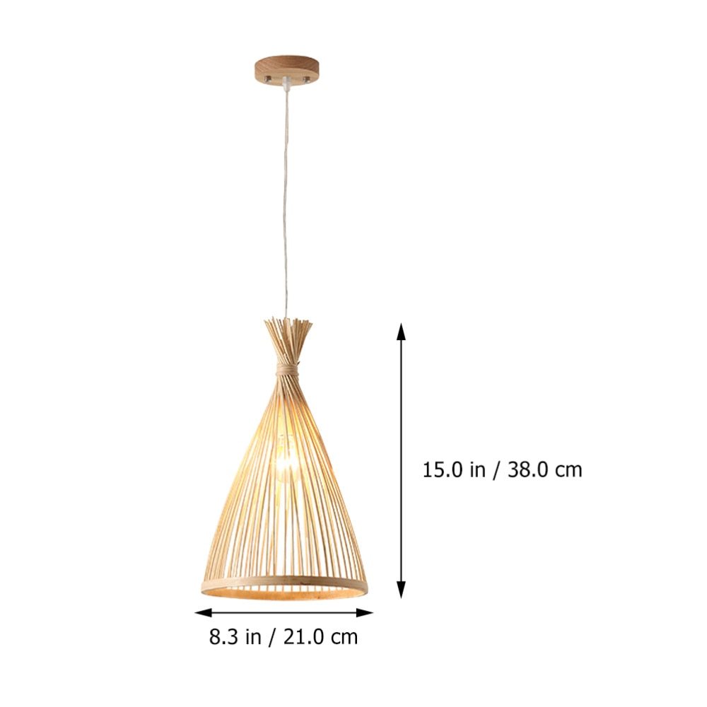 Muto Boho Natural Bambú Ratán Lámpara Colgante Para Comedor, Dormitorio