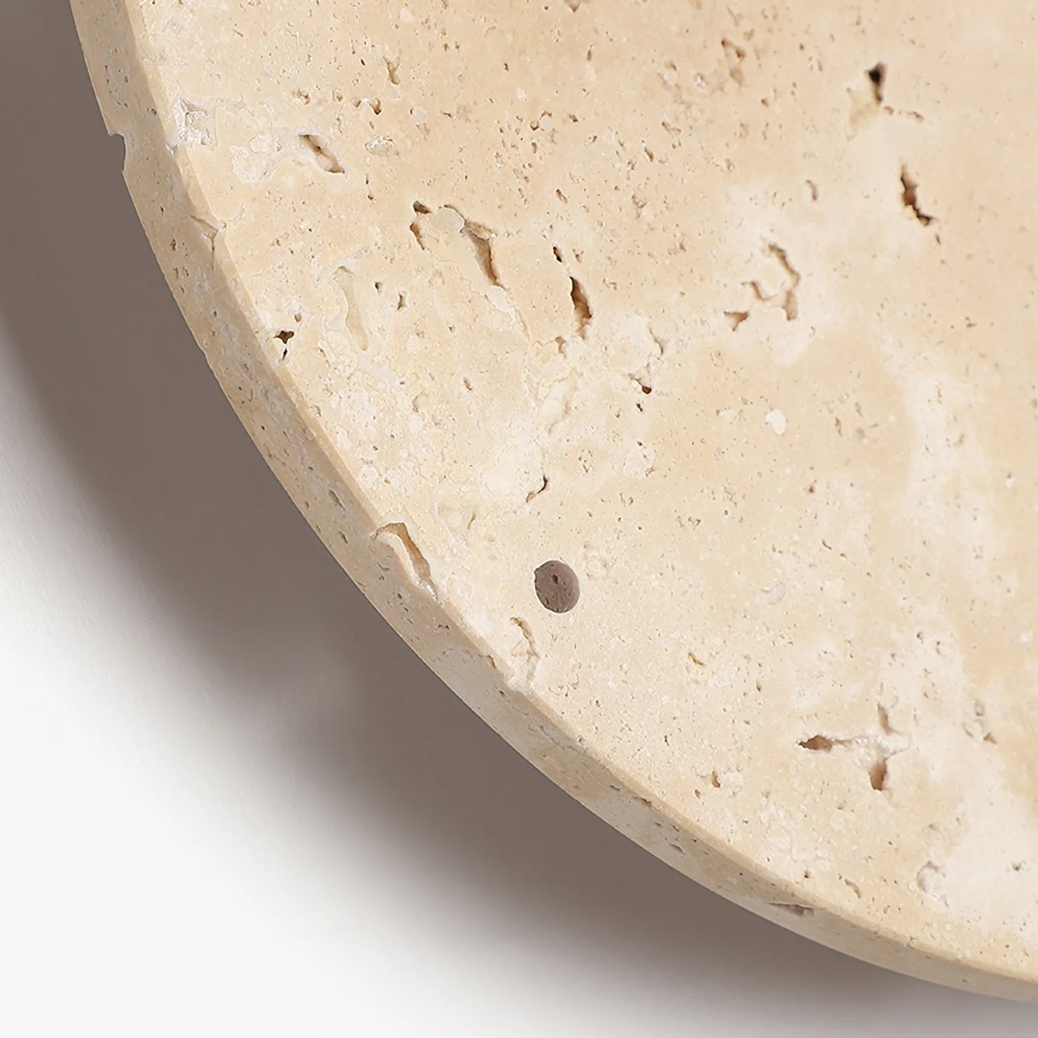 Dune Minimalist Travertine Wall Lamp Clock Beige