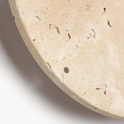 Dune Minimalist Travertine Wall Lamp Clock Beige
