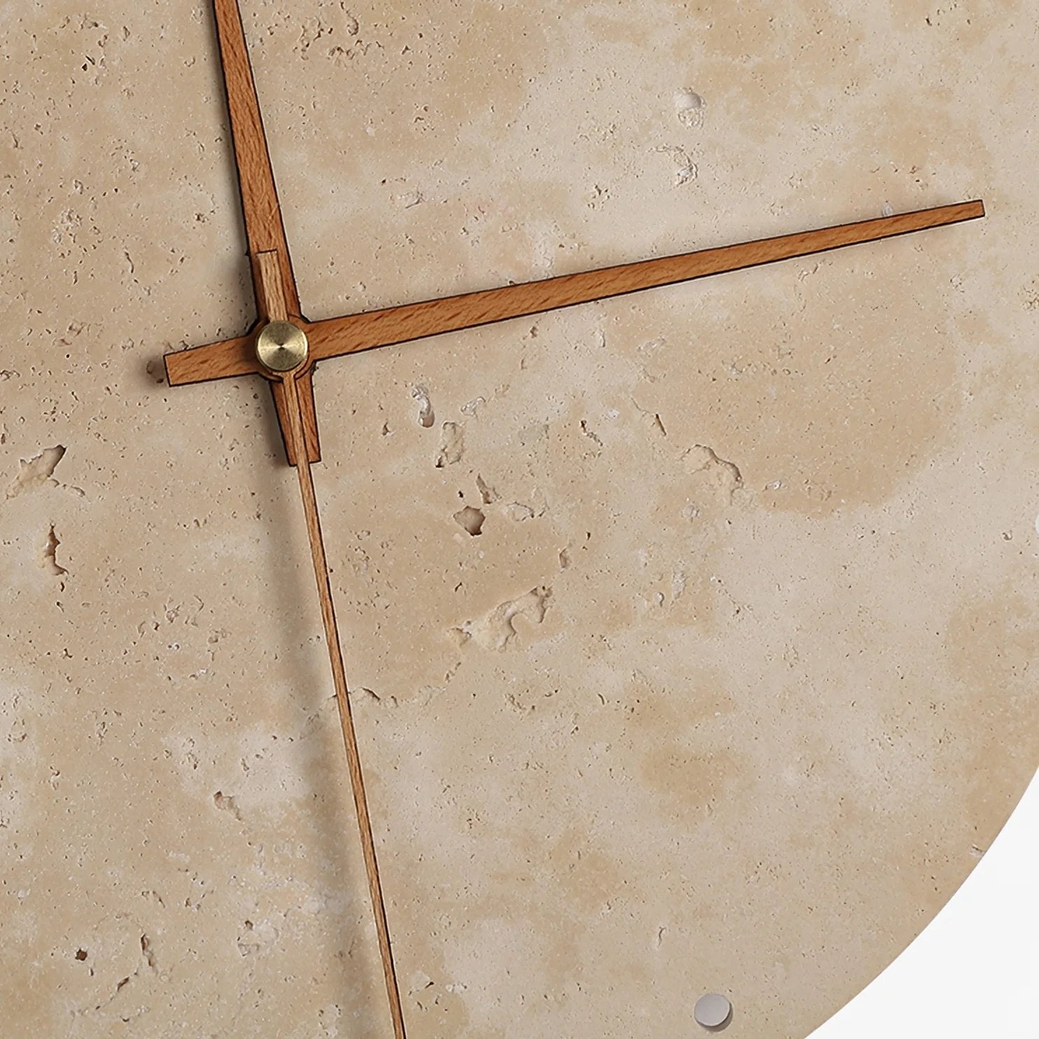 Dune Minimalist Travertine Wall Lamp Clock Beige