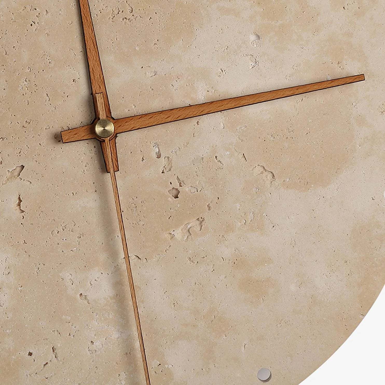 Dune Minimalist Travertine Wall Lamp Clock Beige