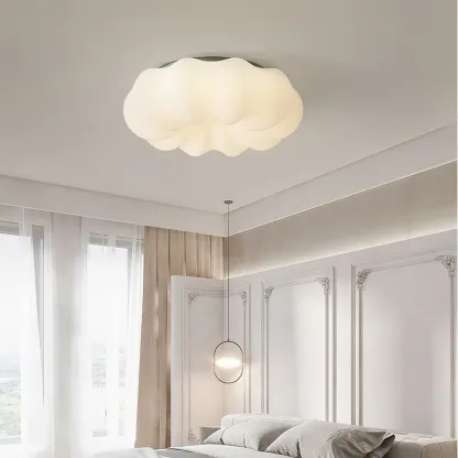 Quinn Modern White Cloud Metal PE Ceiling Lamp Bedroom  Dining Room