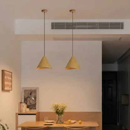 Muto Modern Conica Wood Pendant Light Dining Room Kitchen Island