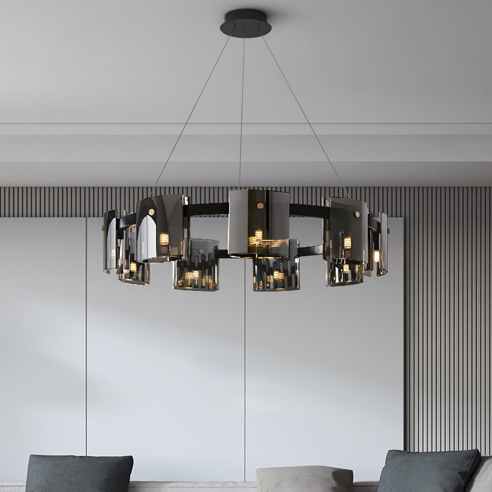 Axis Smoked Glass Chandelier