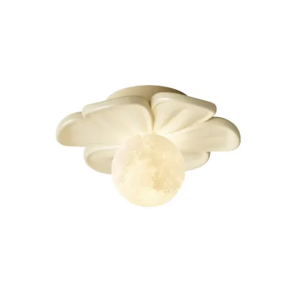Carins Resina Rosa Beige Flor Lámpara de Techo Dormitorio Comedor