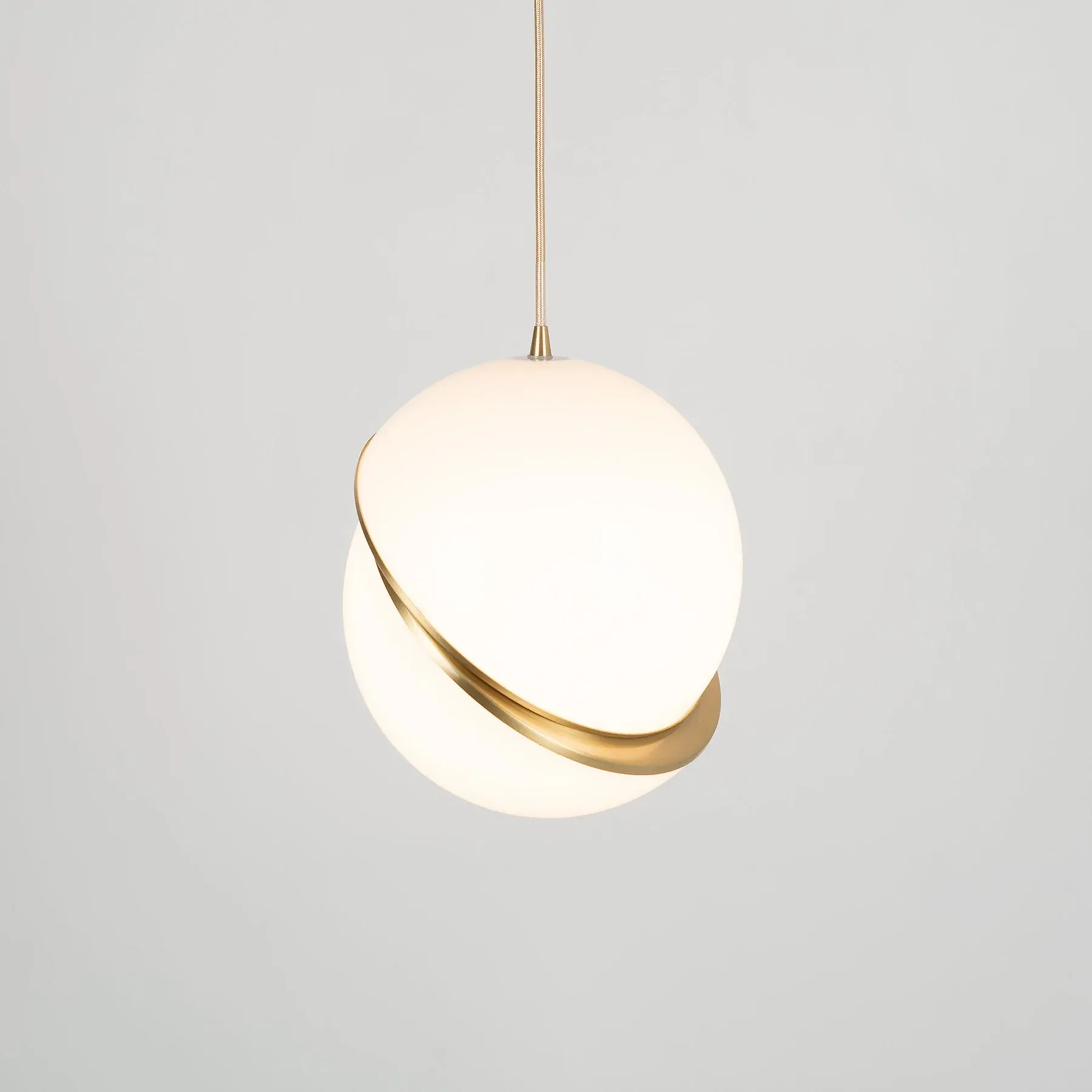 Hailie Metal Acrylic Brass White Pendant Light Bedroom Living Room