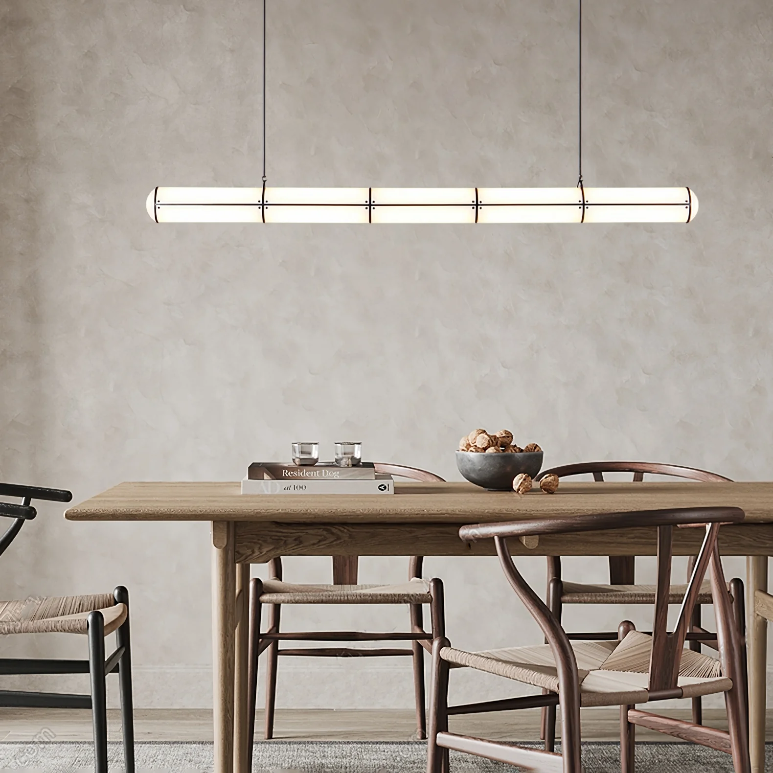 Alessio Industrial Metal Acrílico Oro Negro Lámpara Colgante Dormitorio Salón