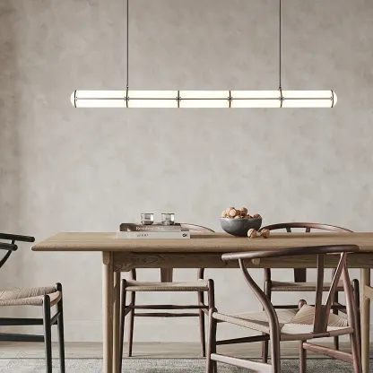 Alessio Industrial Metal Acrílico Oro Negro Lámpara Colgante Dormitorio Salón
