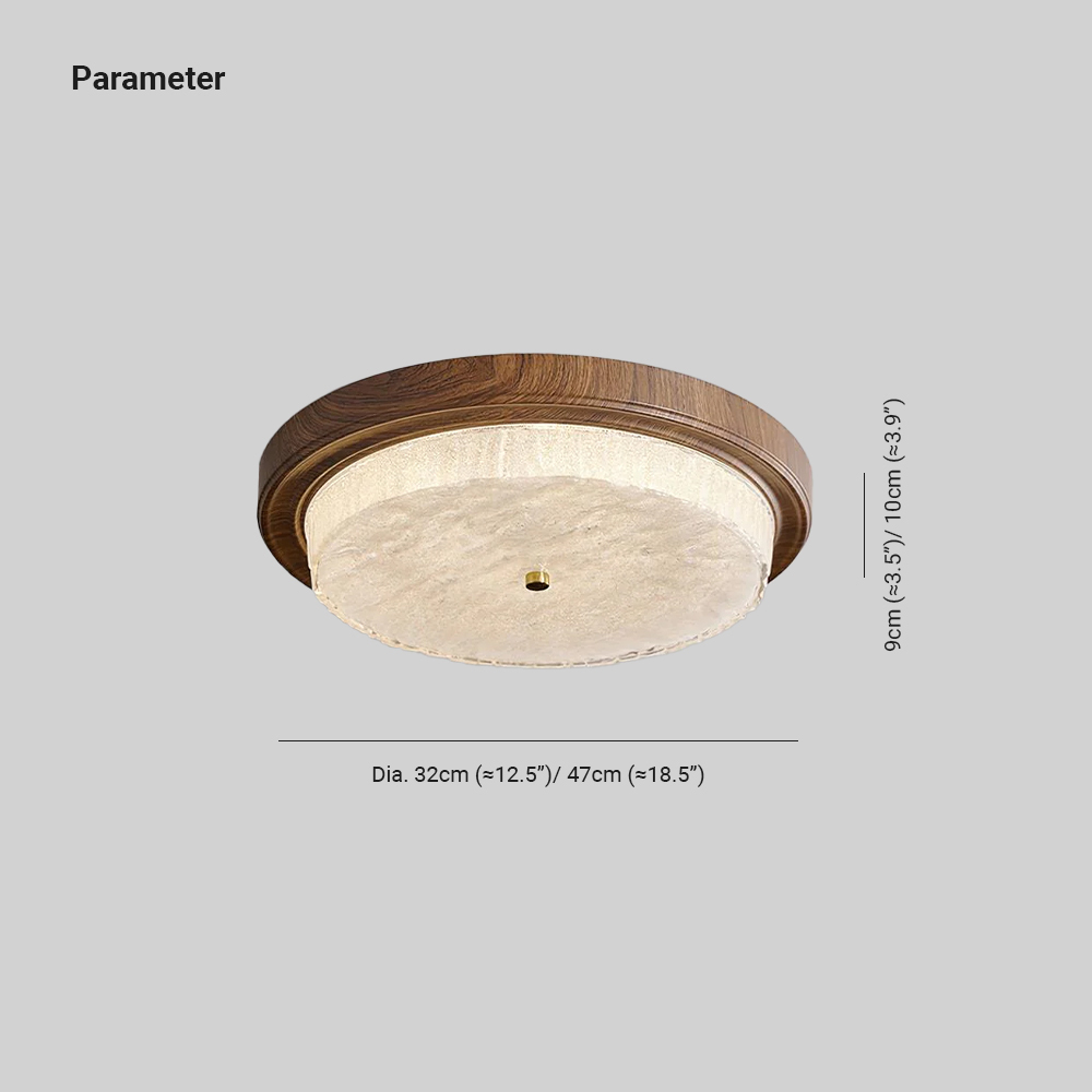 Ozawa Unusual Rustic Round Ceiling Light Bedroom Dining Room