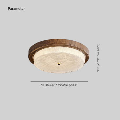 Ozawa Unusual Rustic Round Ceiling Light Bedroom Dining Room