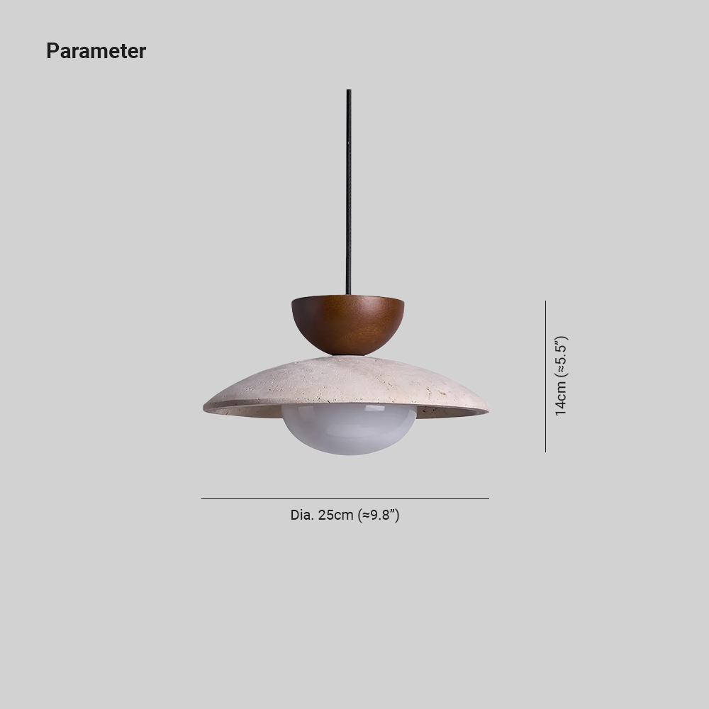 Ozawa Modern Round Travertine Pendant Light Shades Dining Room