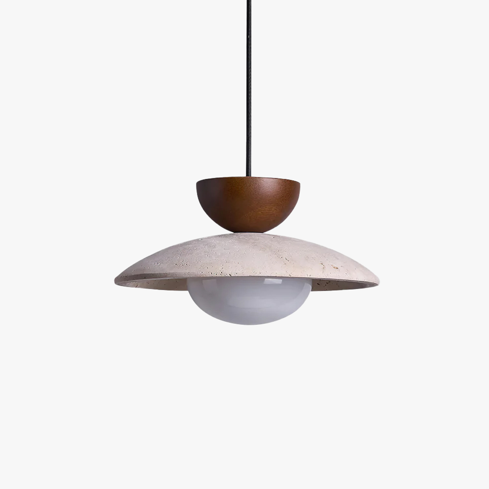 Ozawa Modern Round Travertine Pendant Light Shades Dining Room