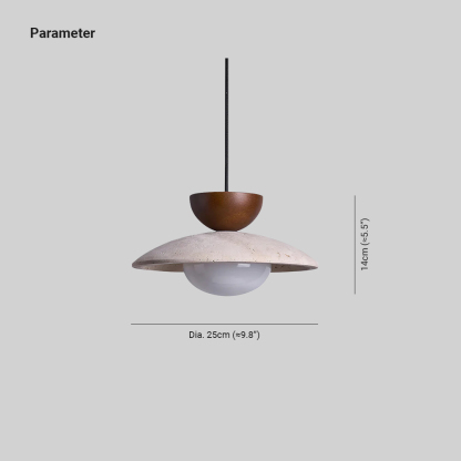 Ozawa Modern Round Travertine Pendant Light Shades Dining Room