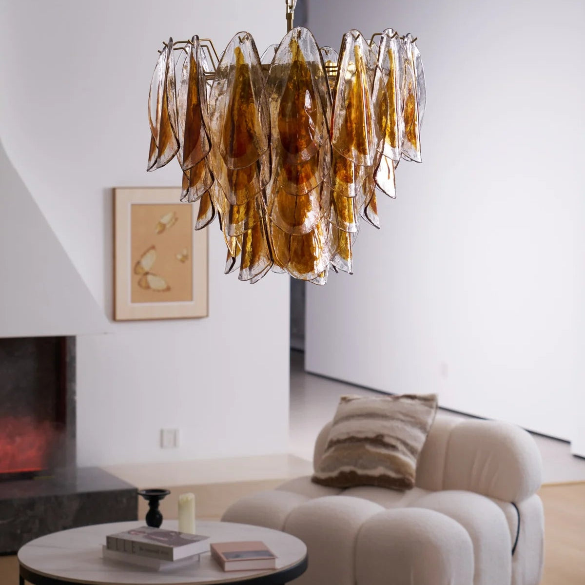 Muse Amber Murano Glass Chandelier