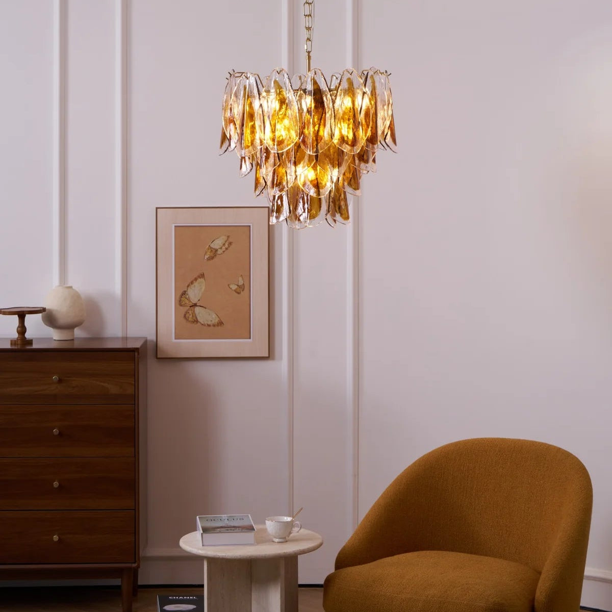 Muse Amber Murano Glass Chandelier