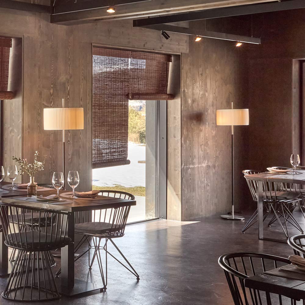 Axis Minimal Iron Fabric Floor Lamp