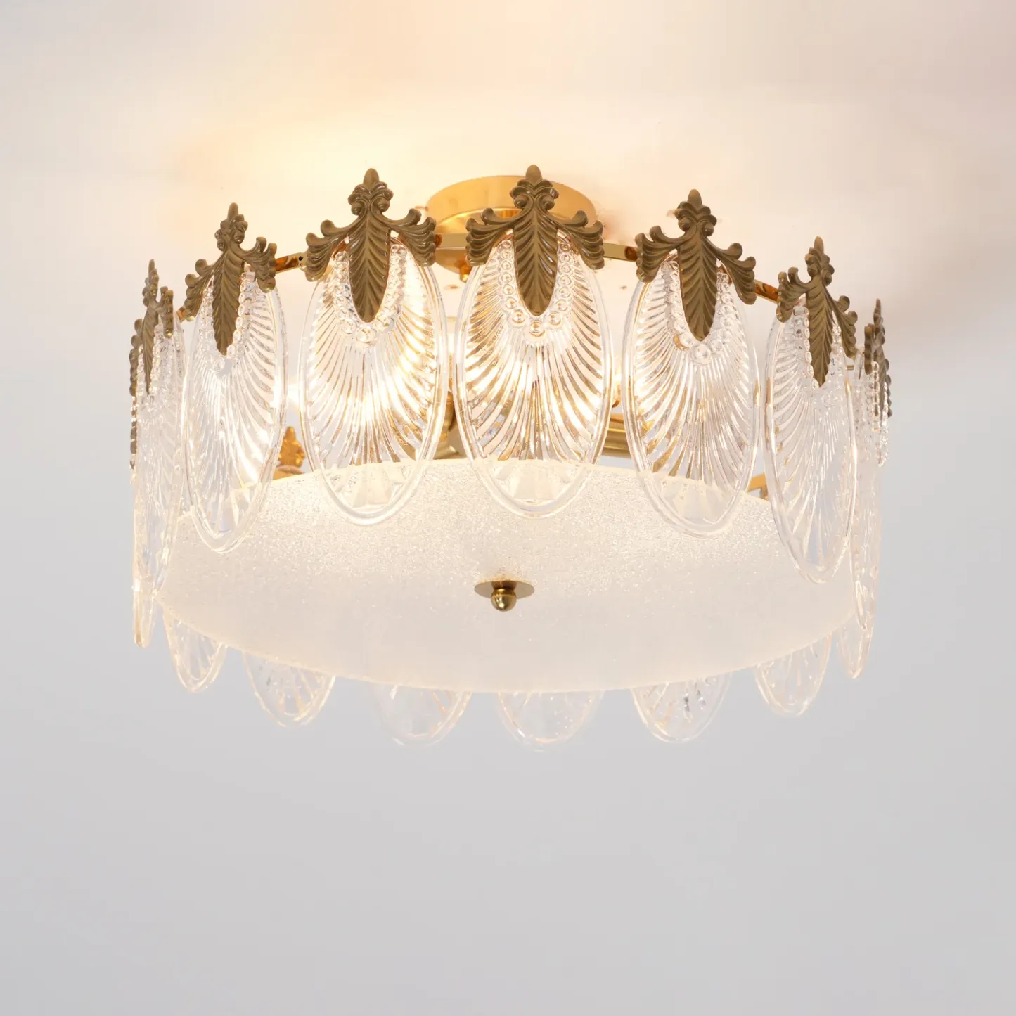 Alessio Vintage Luxury Glass Round Chandelier Living Dining Room