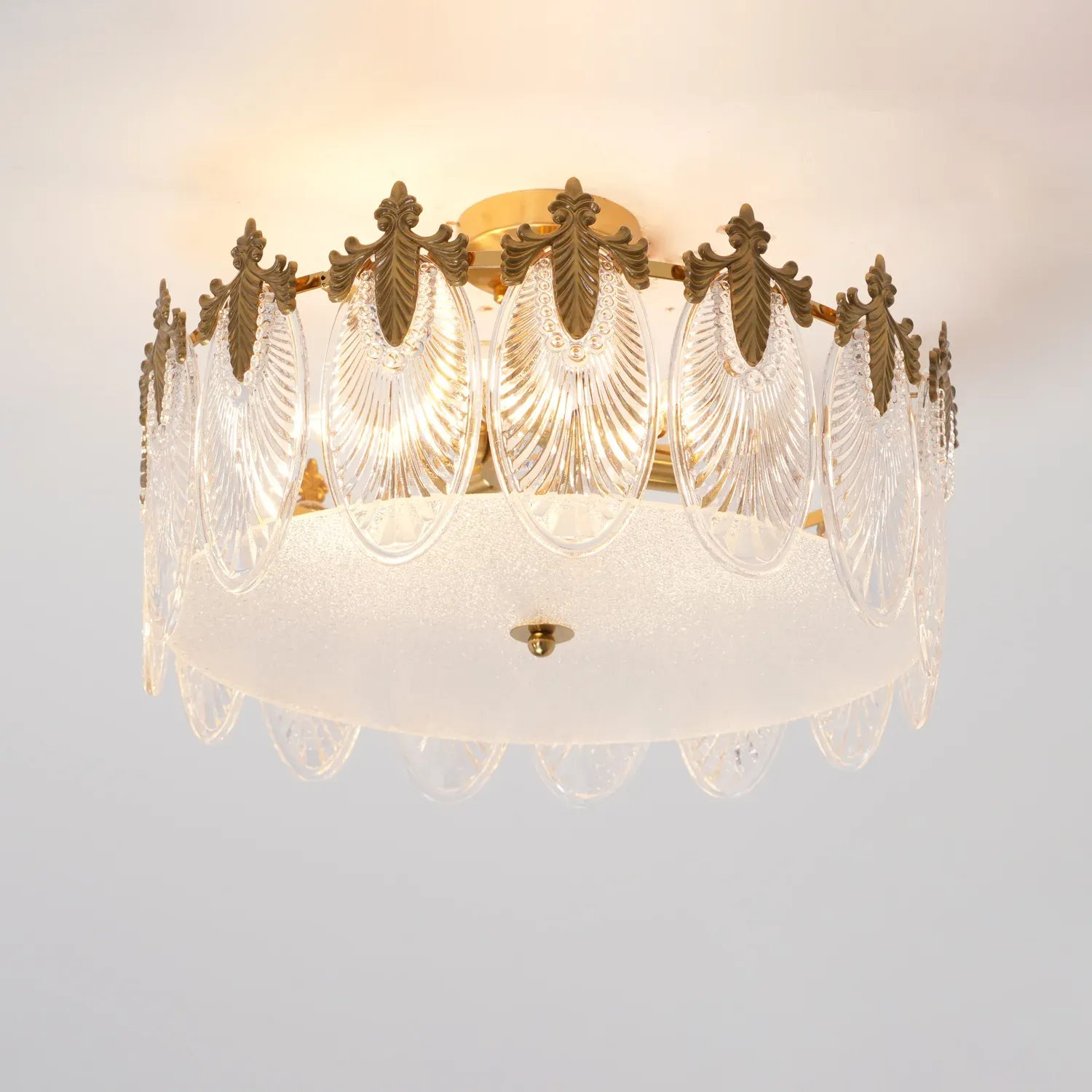 Alessio Vintage Luxury Glass Round Chandelier Living Dining Room