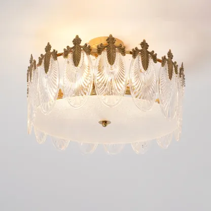 Alessio Vintage Luxury Glass Round Chandelier Living Dining Room