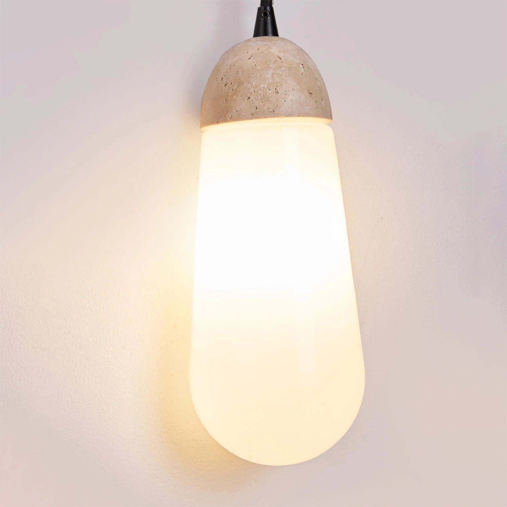 Hakka Wood Stone Glass Wall Light