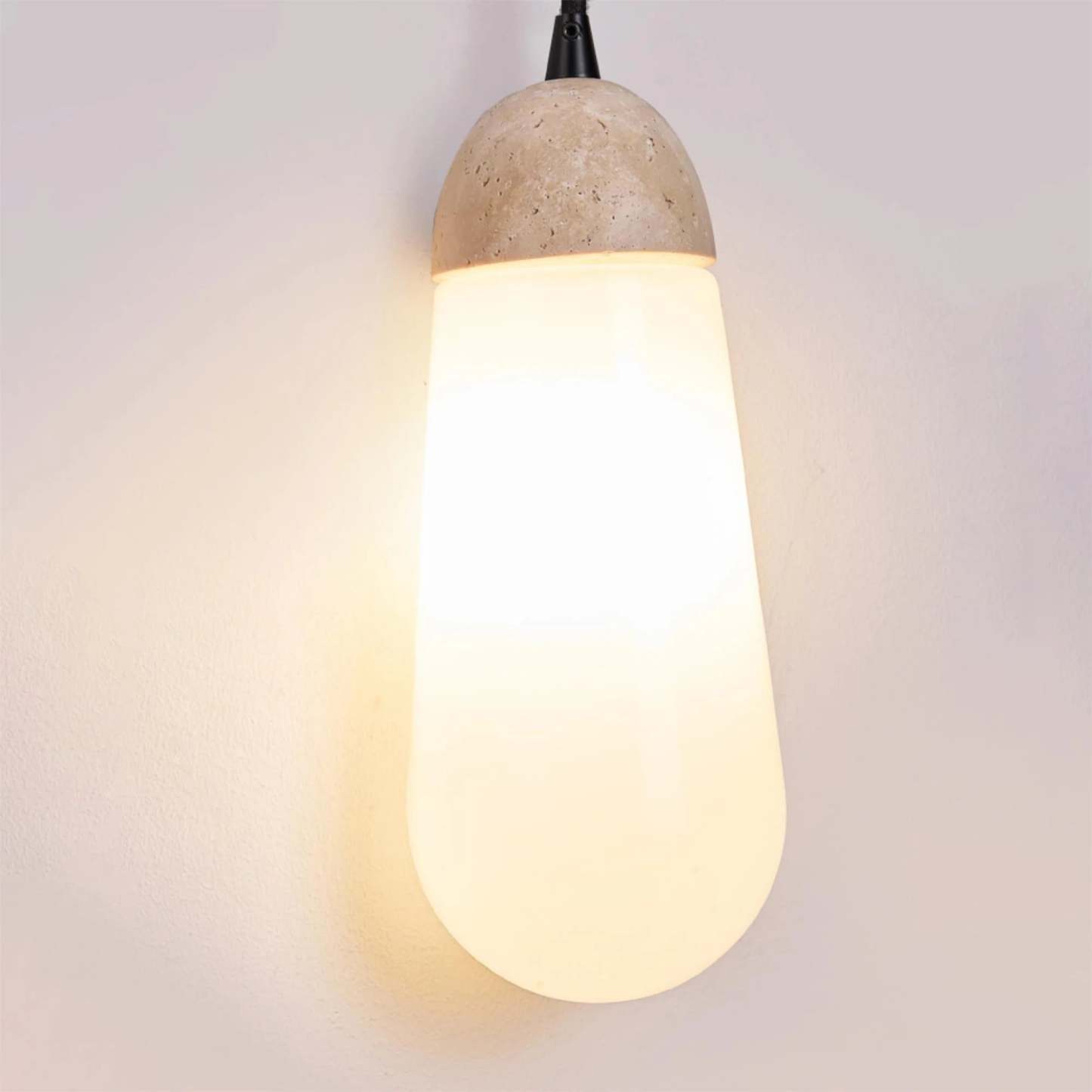Hakka Wood Stone Glass Wall Light