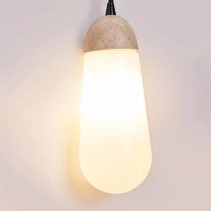Hakka Wood Stone Glass Wall Light