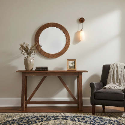 Hakka Wood Stone Glass Wall Light