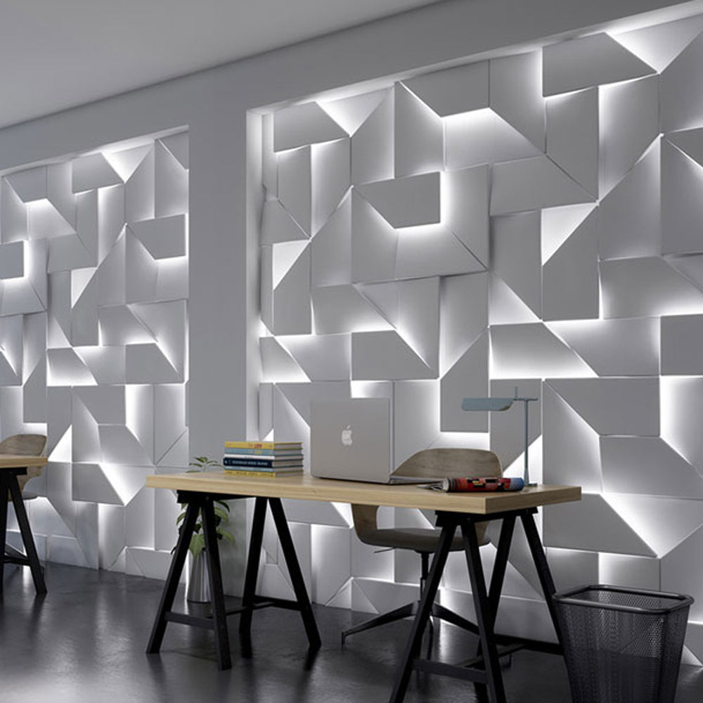 Eveline Art Decó Geometrío Metal/Papel Aplique de Pared Blanco